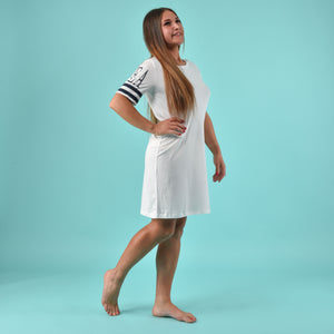 Maxi maglia estiva abitino Jadea 3139 cotone modal bianco