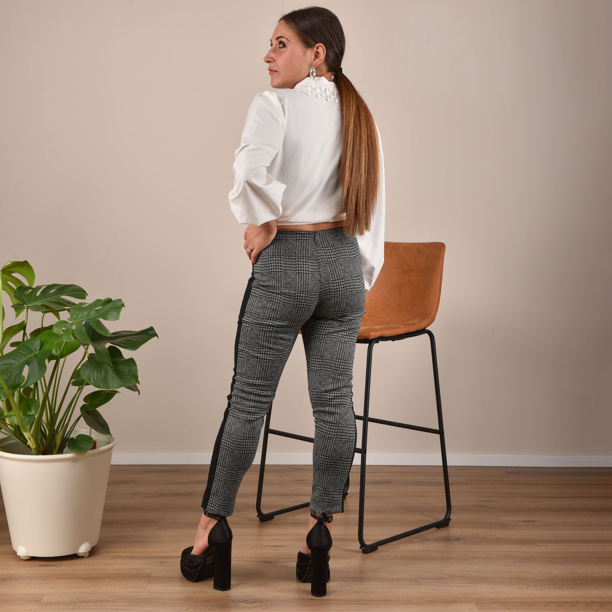 Leggings moda Jadea fantasia pied-de-poule 4279