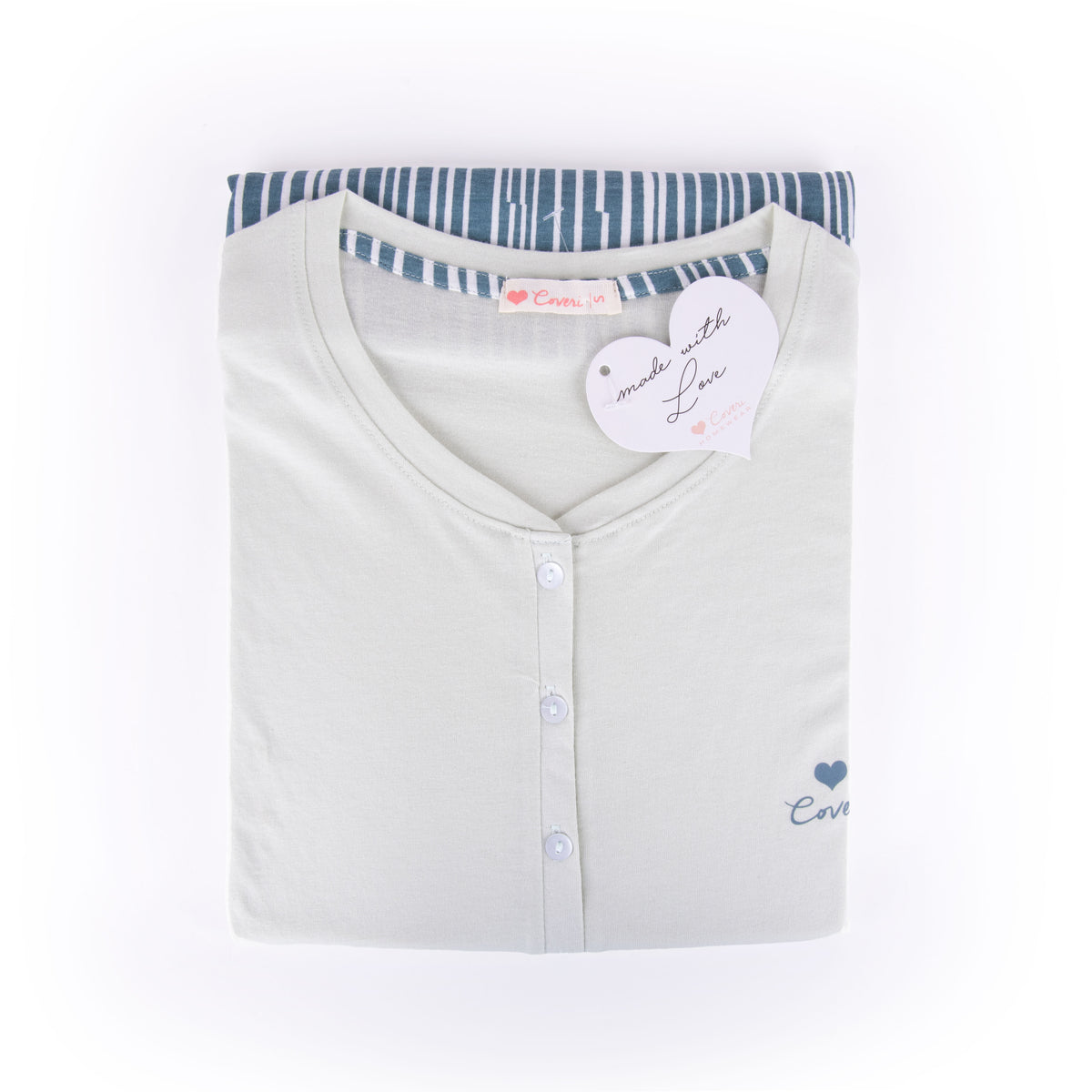 Pigiama donna Enrico Coveri EP2039 corto cotone verdino