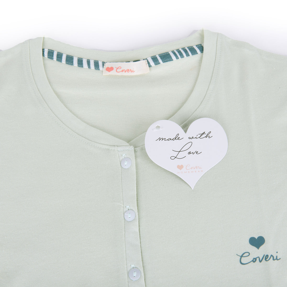 Pigiama donna Enrico Coveri EP2039 corto cotone verdino