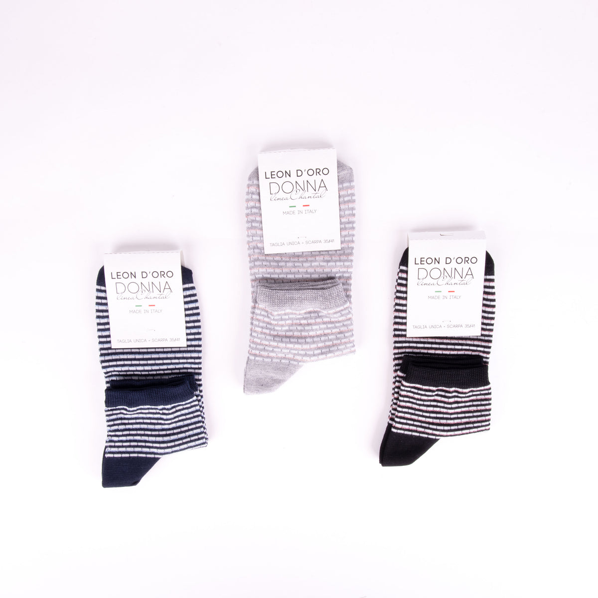 Calzini donna Leon d'oro Katia 500/C corti fasciati 3 pz var. A