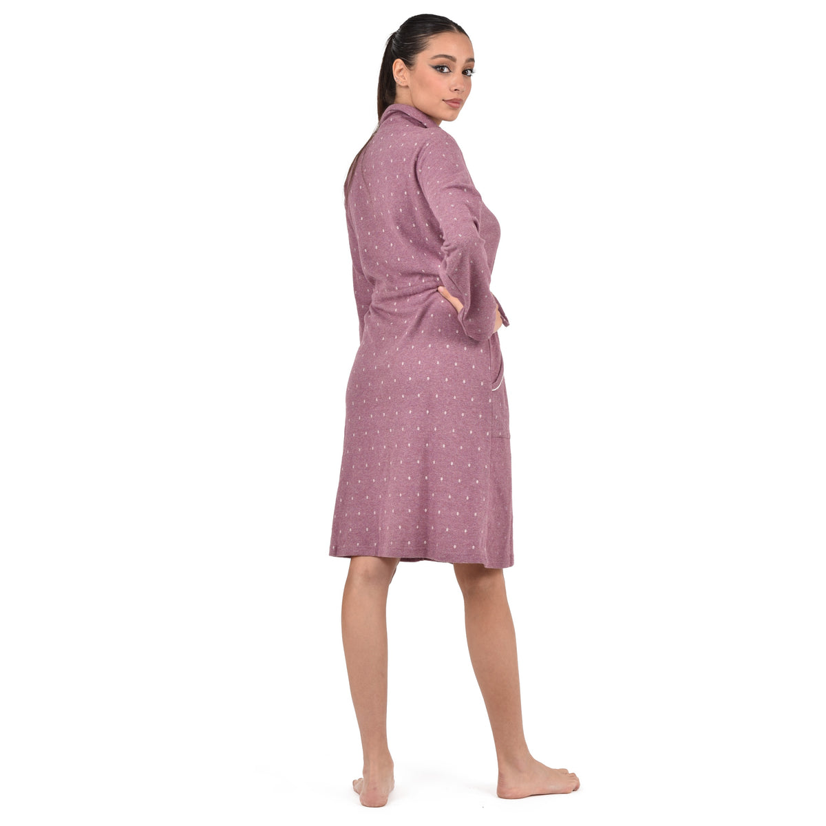 Giacca da camera vestaglia donna punto milano Cippi 4970 malva