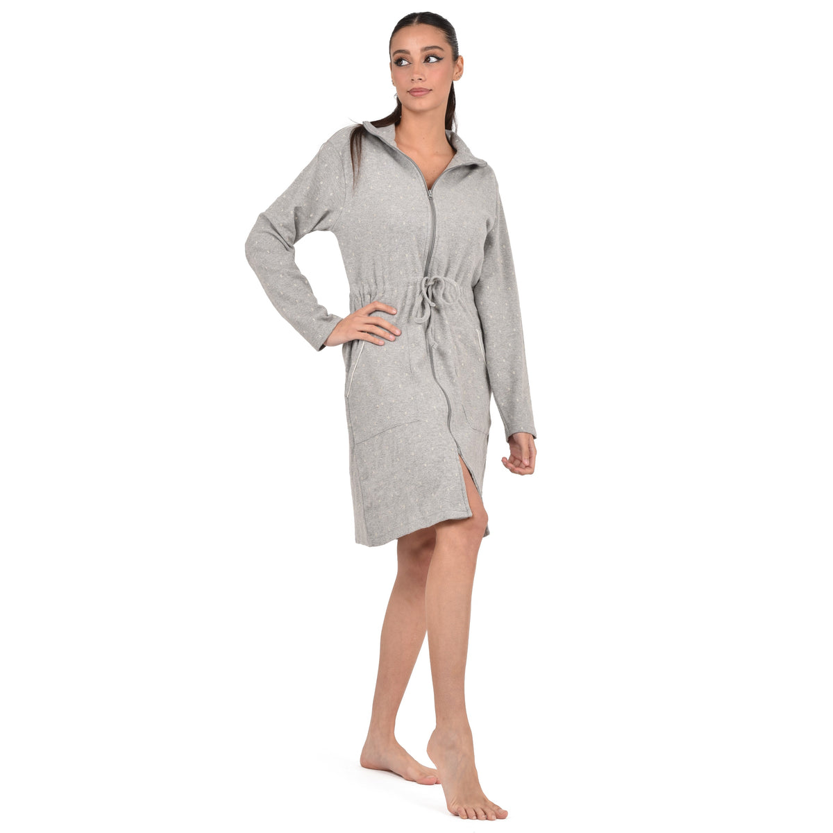 Giacca da camera vestaglia donna punto milano Cippi 4970 grigio
