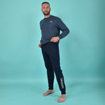 Pigiama uomo stile tuta Kappa KMS 22850 cotone Jeans Melange