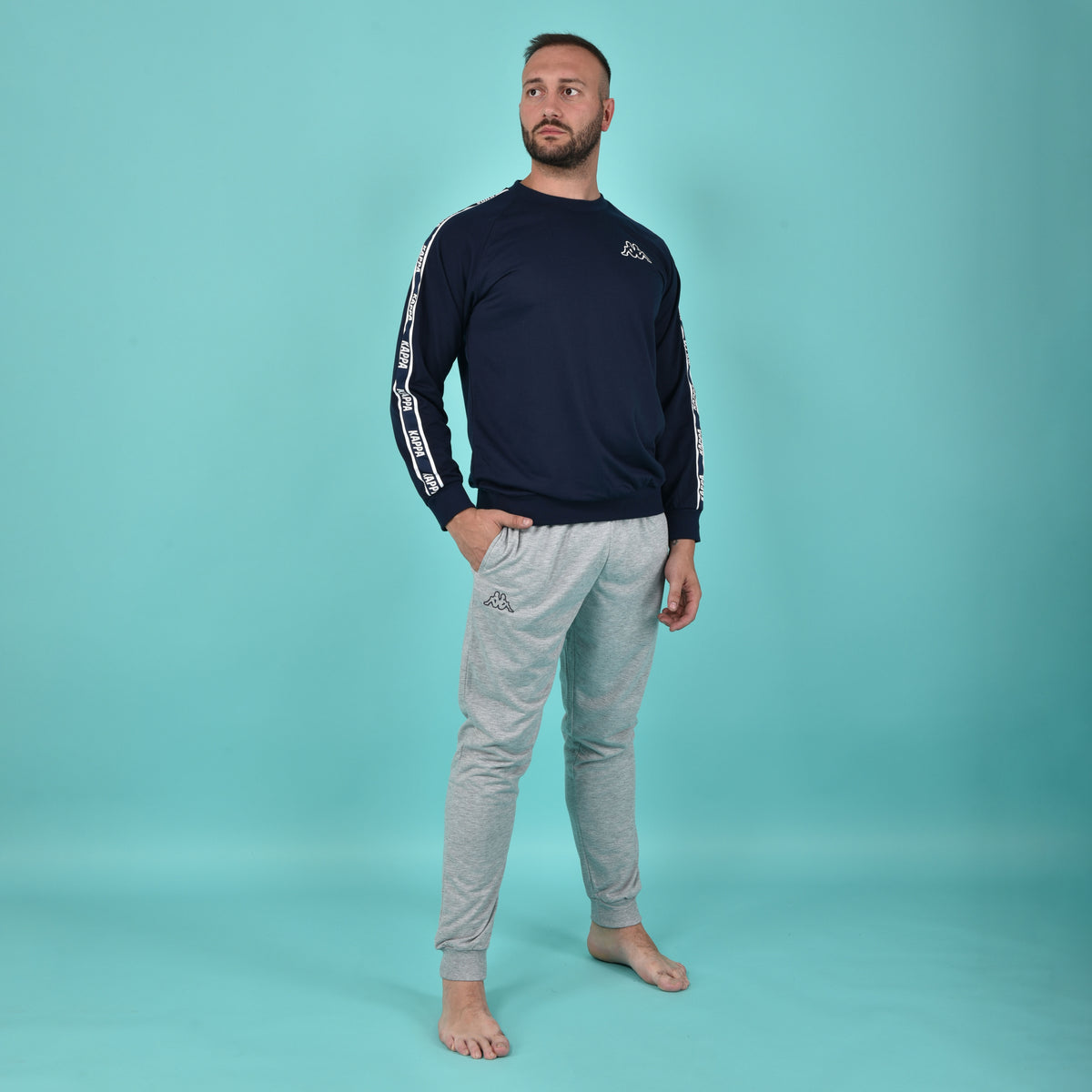 Pigiama uomo stile tuta Kappa KMS 22851 cotone Navy