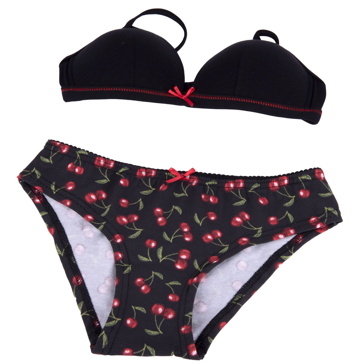 Coordinato jadea 4212 reggiseno triangolo senza ferretto + slip cotone nero