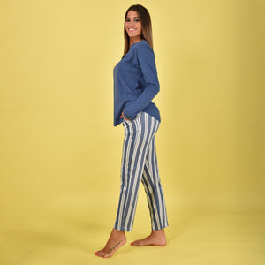 Pigiama donna cotone Jadea 3130 Jeans gessato