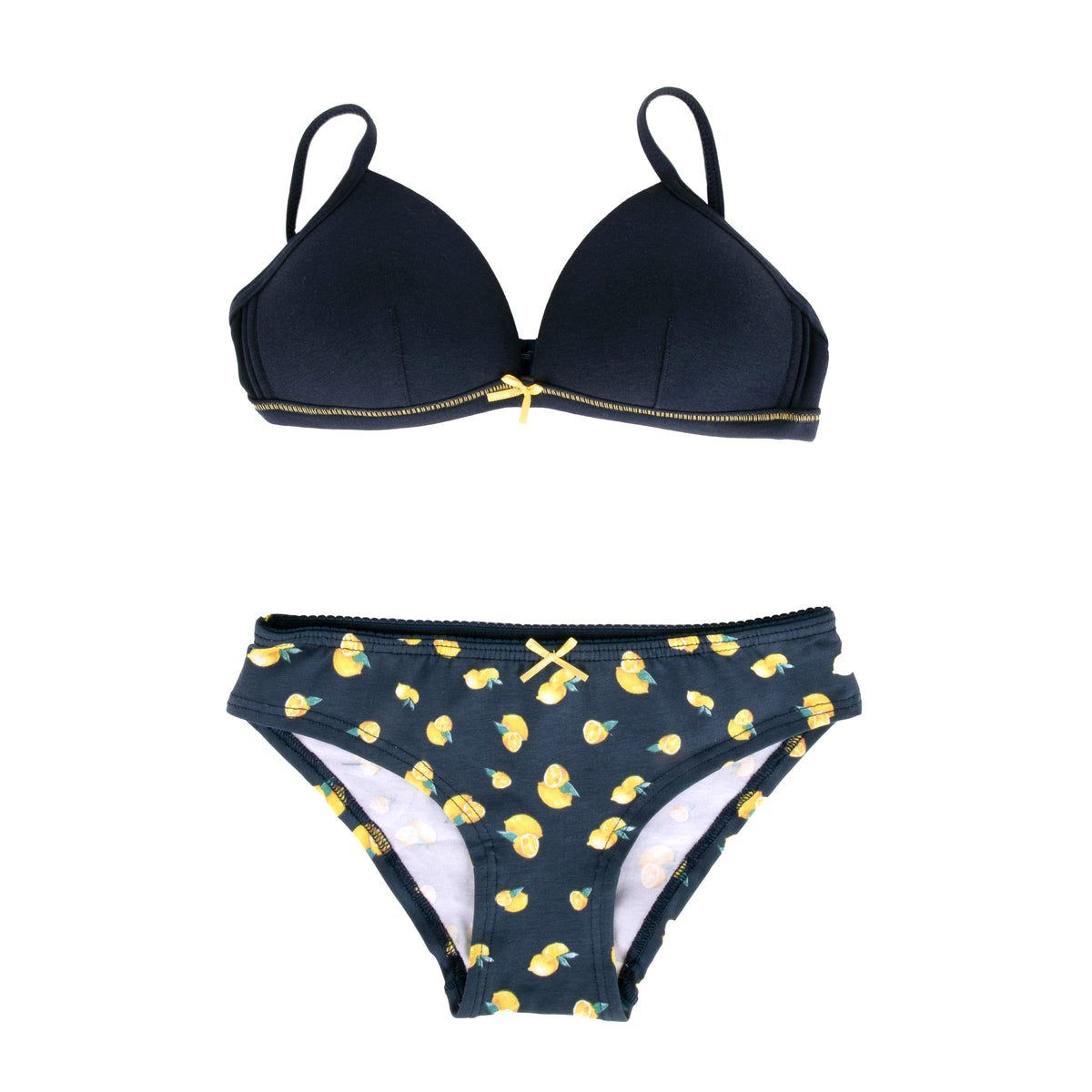 Coordinato jadea 4212 reggiseno triangolo senza ferretto + slip cotone blu