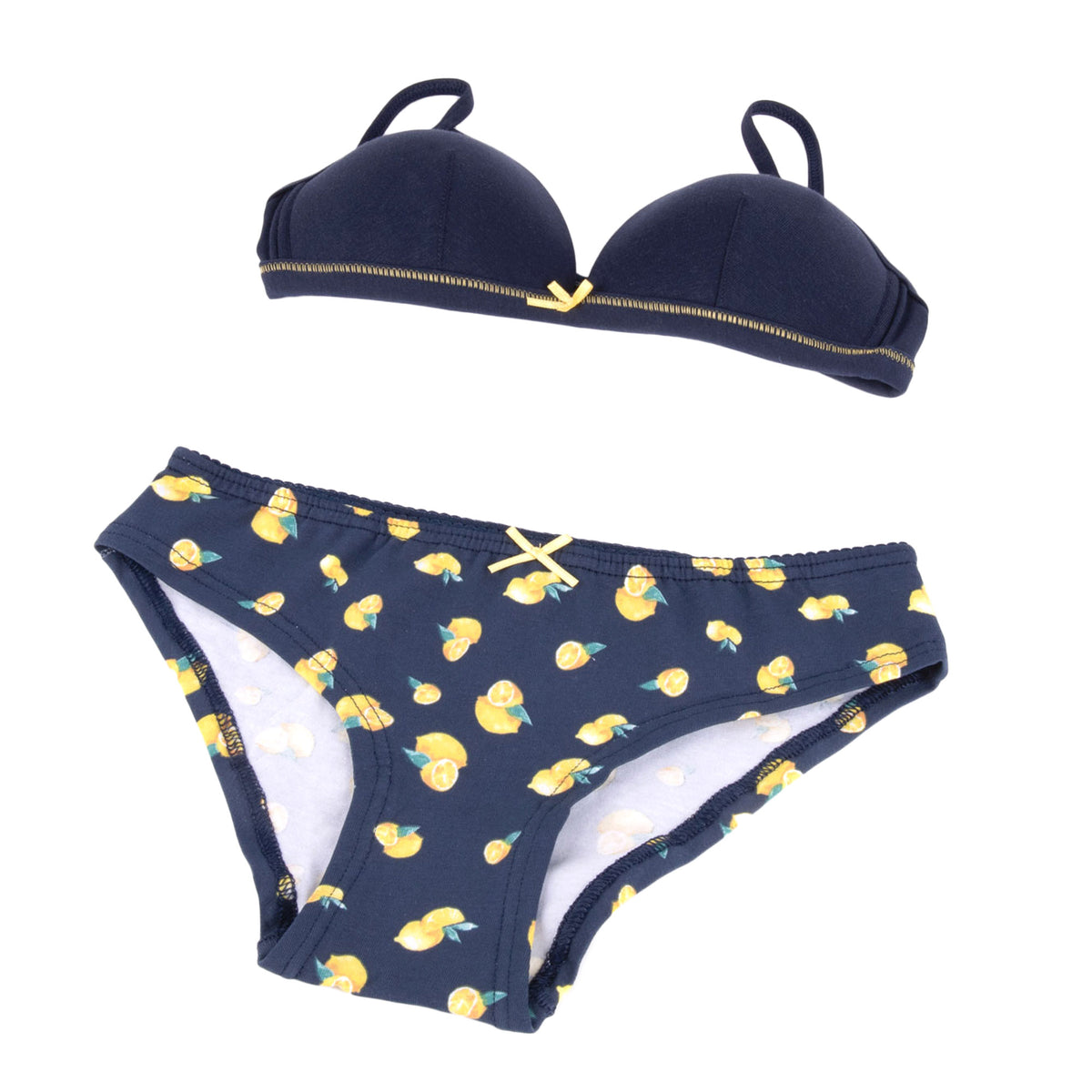 Coordinato jadea 4212 reggiseno triangolo senza ferretto + slip cotone blu