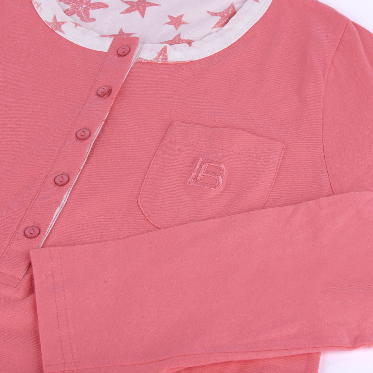 Pigiama donna Laura Biagiotti manica lunga cotone fascia lamè 96370 pesca