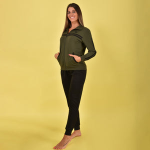 Tuta donna Superga SWS22103 aperta verde militare
