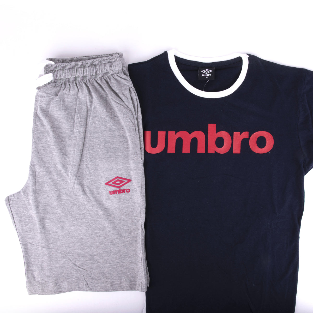 Pigiama uomo corto cotone Umbro completo casa blu grigio 10201