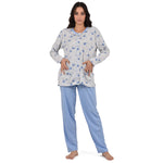 Pigiama donna cotone Cippi 1968-B-S23 pervinca grigio melange