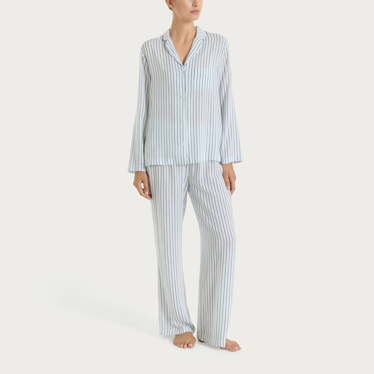 Pigiama donna maglia aperta a righe Ragno DT31N7