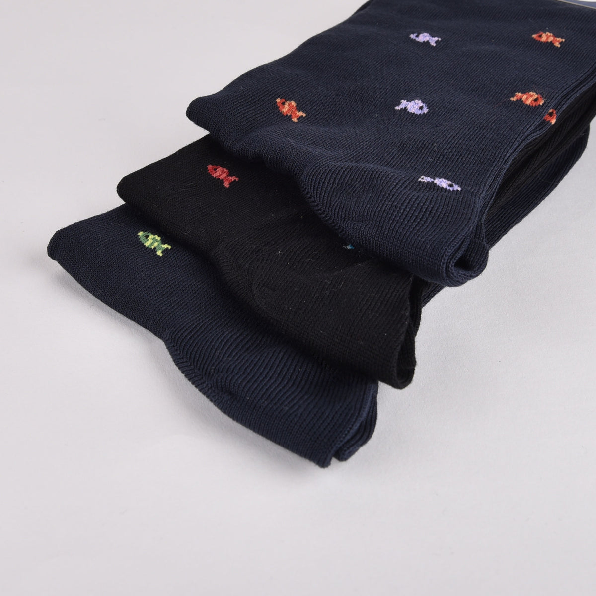 Calze uomo corte Enrico Coveri dynamic 263 var A cotone pesci 3 paia
