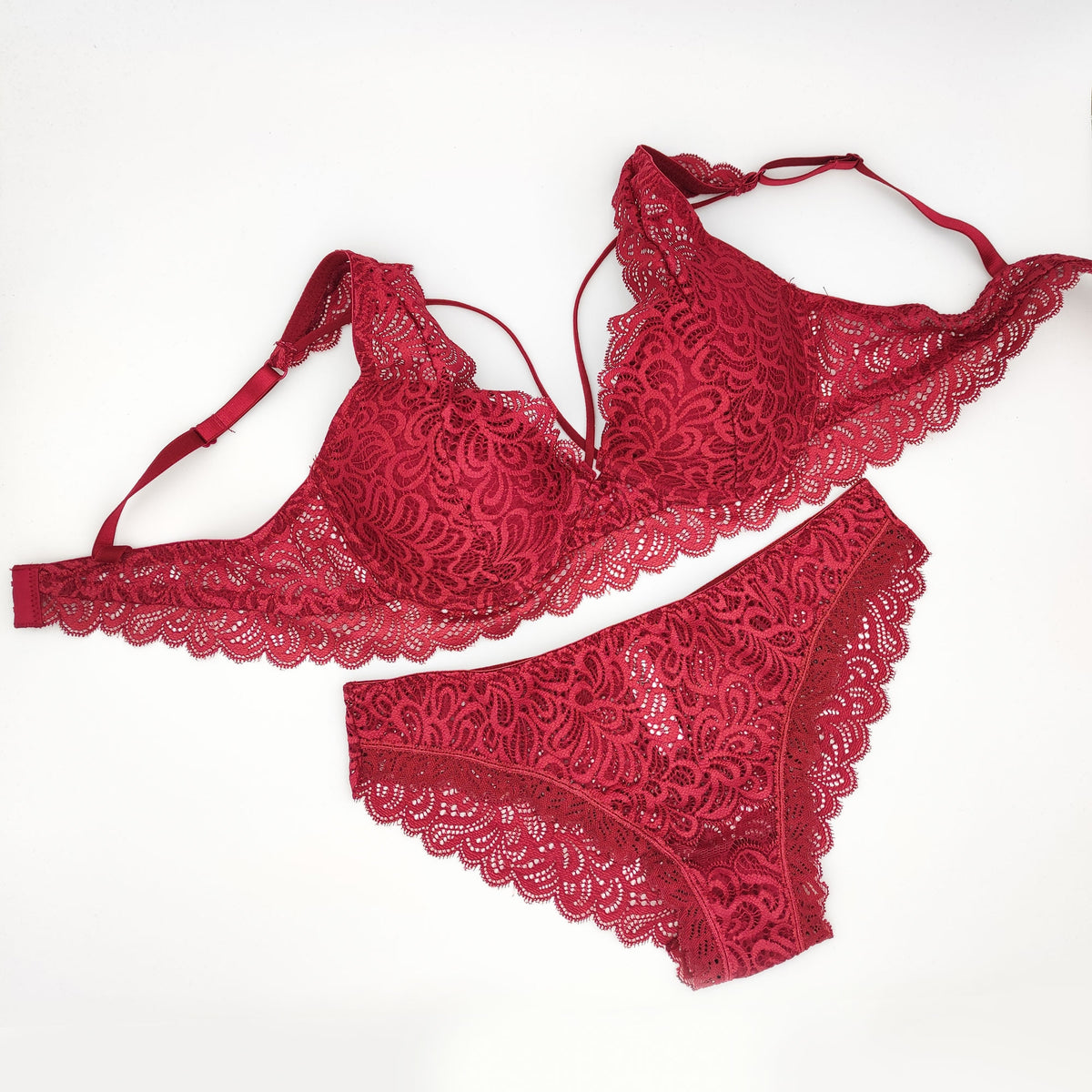 Bralette reggiseno Love and bra e slip pizzo 25098