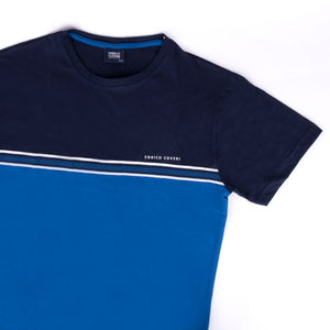 Pigiama uomo Enrico Coveri EA2033 corto cotone blu