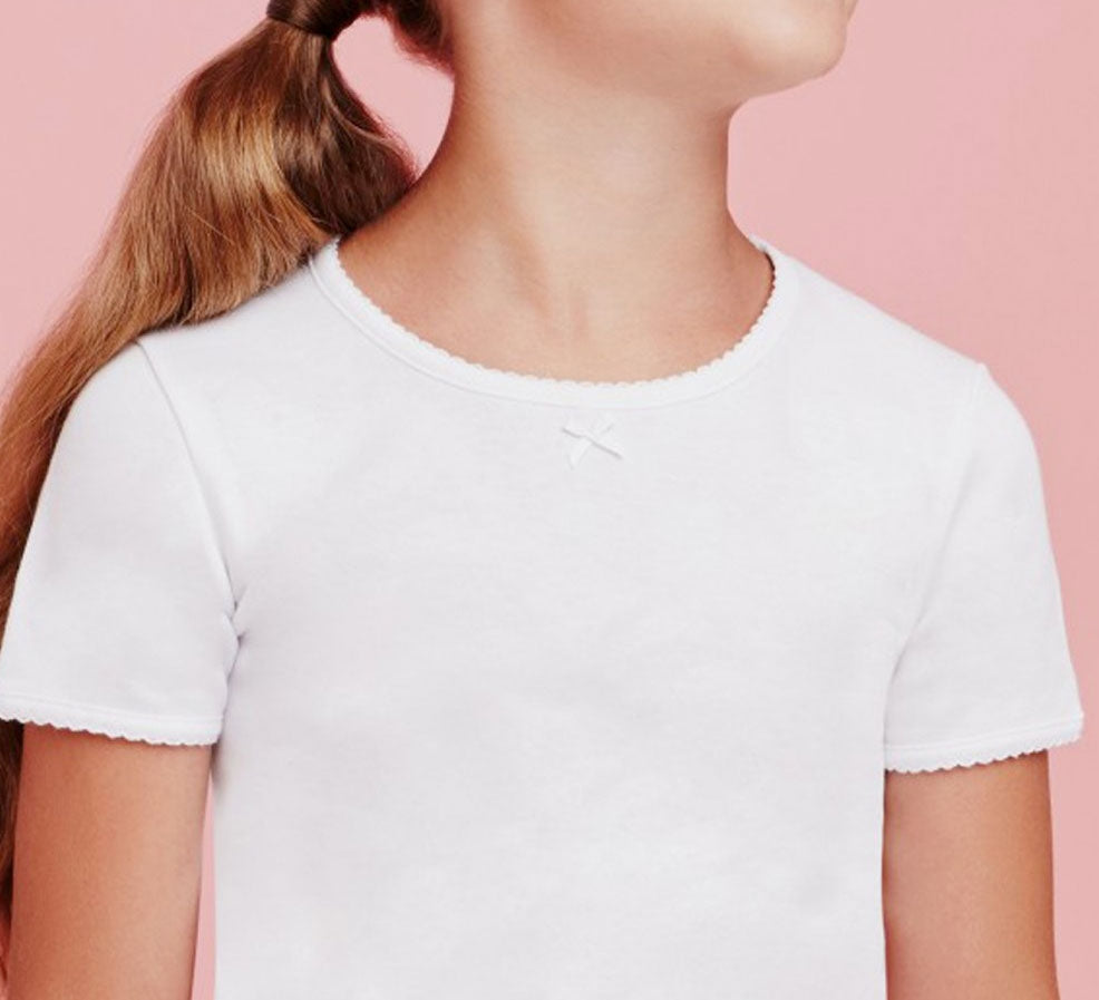 Maglia bimba ellepi 651 manica corta caldo cotone garzato 3 pz