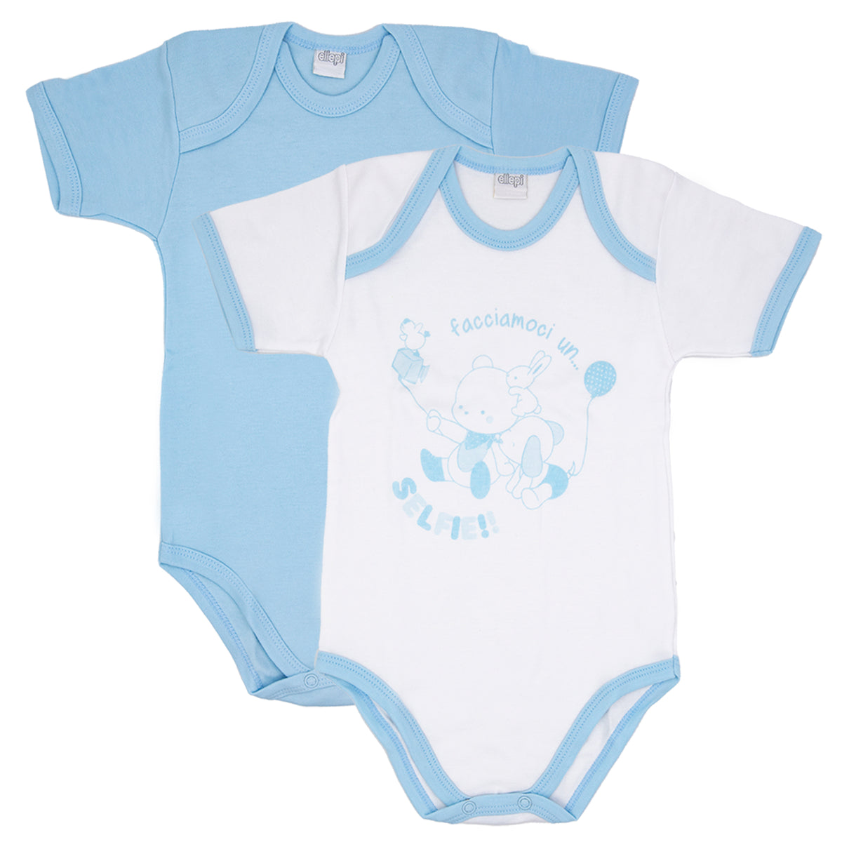 Body neonato Ellepi fantasia manica corta caldo cotone 2 pz