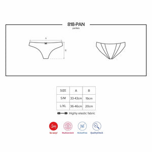 Sexy slip apertura posteriore Obsessive 818-pan-1 nero