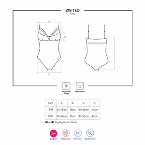 Sexy body Obsessive 818-ted-1 cavallo aperto pizzo nero