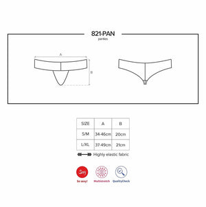 Sexy slip panty Obsessive 821-pan-1 in pizzo nero