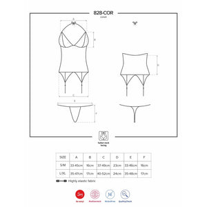 Sexy corsetto reggicalze + perizoma Obsessive 828-cor-1