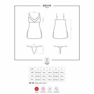 Sexy sottoveste hot Obsessive 839-che-1 nera