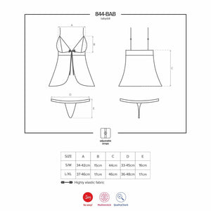 Sexy coordinato babydoll + perizoma Obsessive 844-bab-1