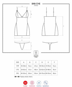 Sexy settoveste + perizoma Obsessive 846-che-1 nero