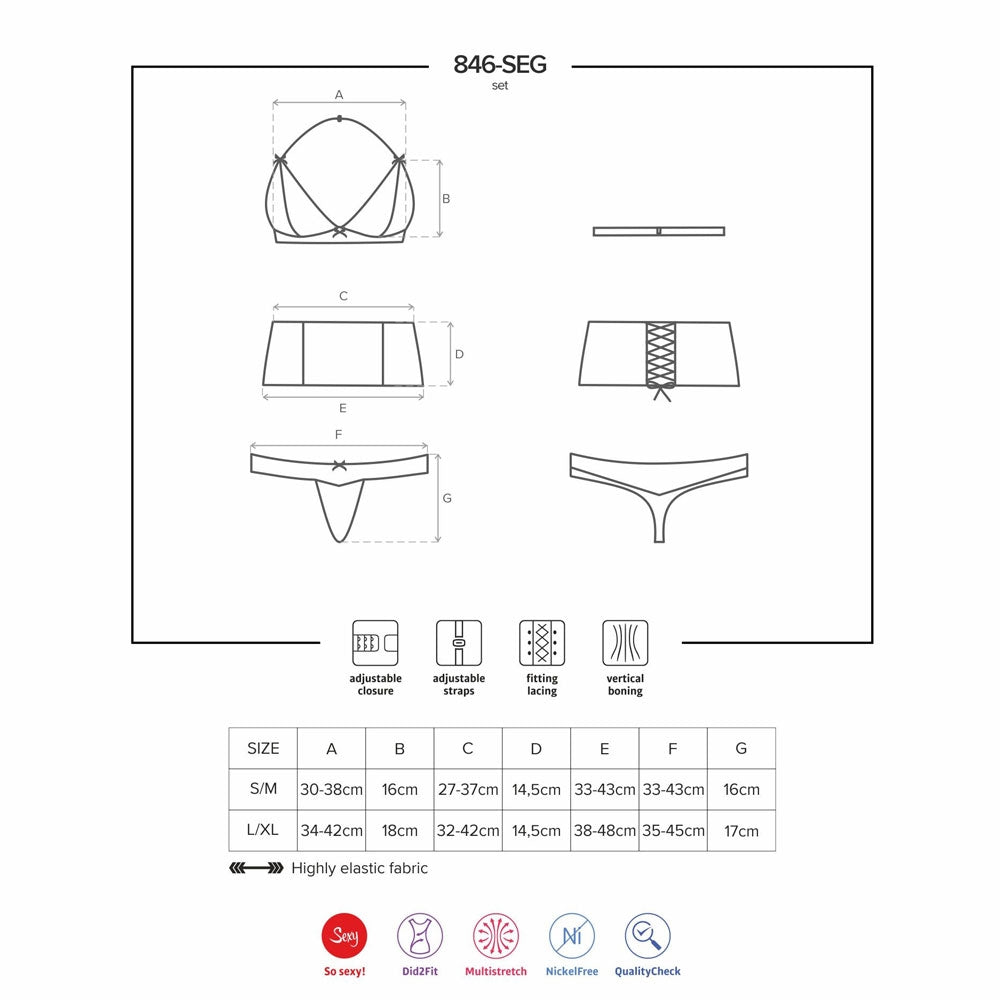 Sexy set reggiseno fascia perizoma Obsessive 846-seg-1