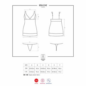 Sexy sottoveste + perizoma Obsessive 850-che-6 intimo hot