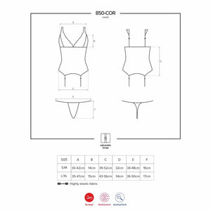 Sexy set corsetto reggicalze + perizoma Obsessive 850-cor-6