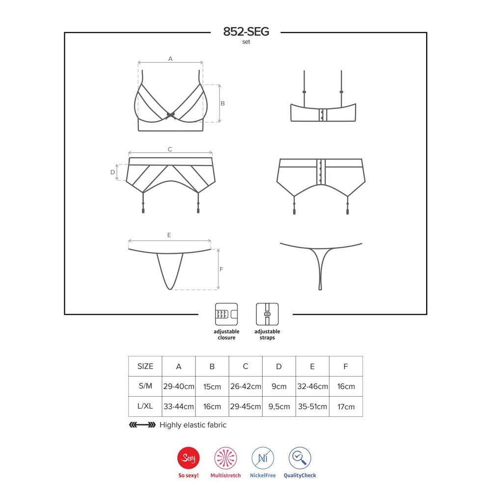 Sexy reggiseno + reggicalze + perizoma Obsessive 852-seg-1