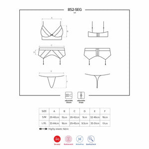 Sexy reggiseno + reggicalze + perizoma Obsessive 852-seg-1