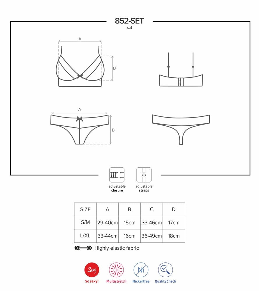Sexy completino intimo reggiseno + perizoma Obsessive 852-set-1