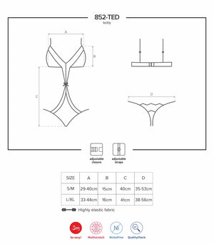 Sexy completino intimo Obsessive 852-ted-1 nero