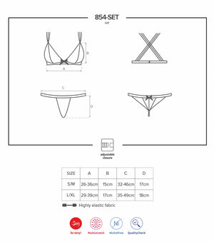 Sexy set Obsessive 854-set-1 reggiseno + perizoma 2 pz.