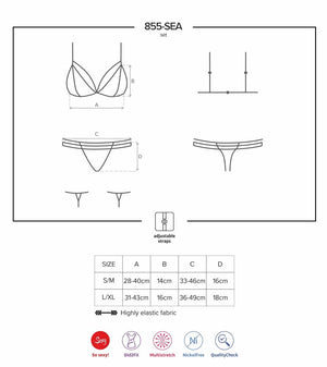 Sexy reggiseno perizoma bretelle reggicalze Obsessive 855-sea-1