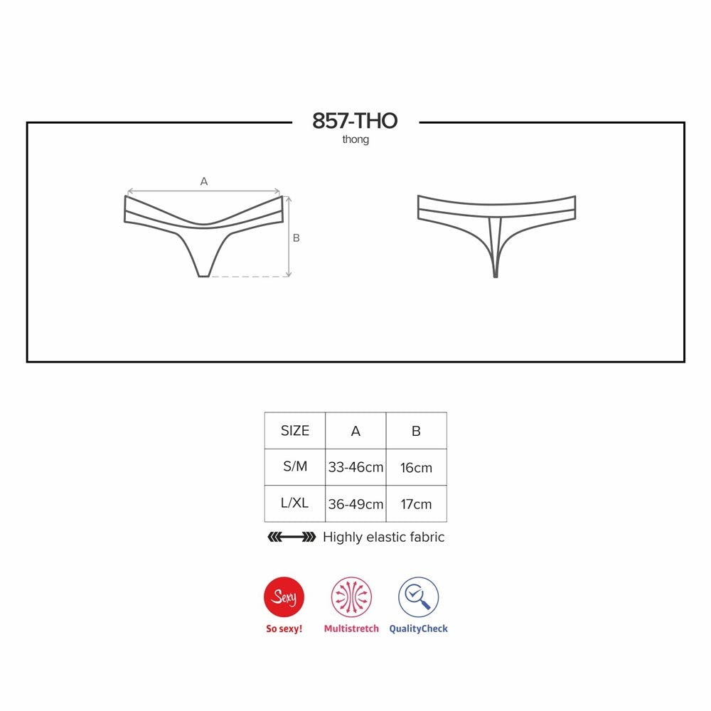 Sexy perizoma Obsessive 857-tho-1 nero in pizzo