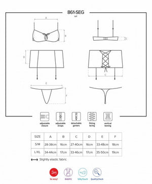 Sexy set reggiseno reggiseno reggicalze e perizoma 861-seg-5