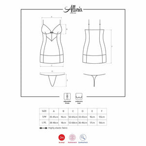 Sexy sottoveste + perizoma Obsessive alluria chemise e thong