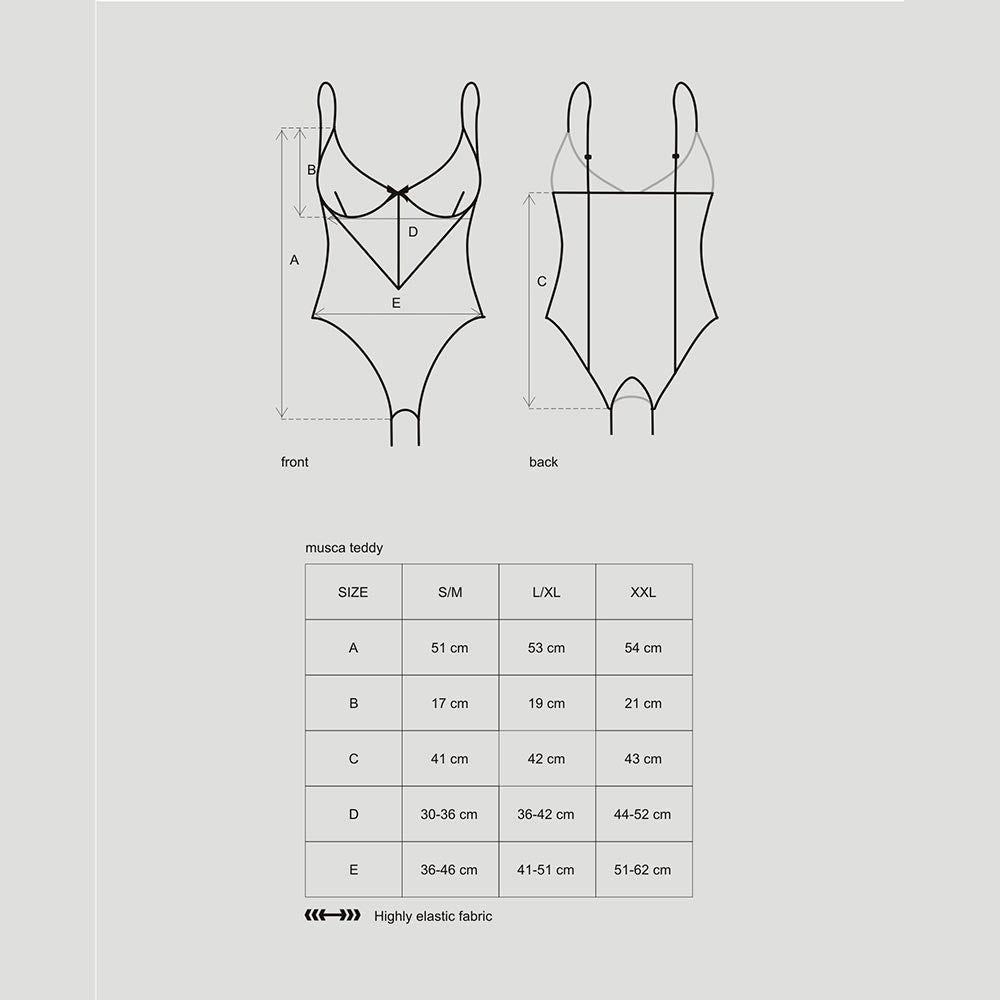 Sexy body intimo Obsessive musca teddy con ferretto