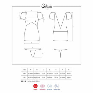 Sexy abito Obsessive sedusia chemise e thong con gioiello