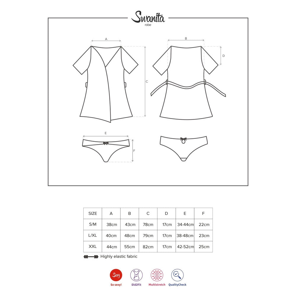 Sexy vestaglia + slip Obsessive swanita robe and panties