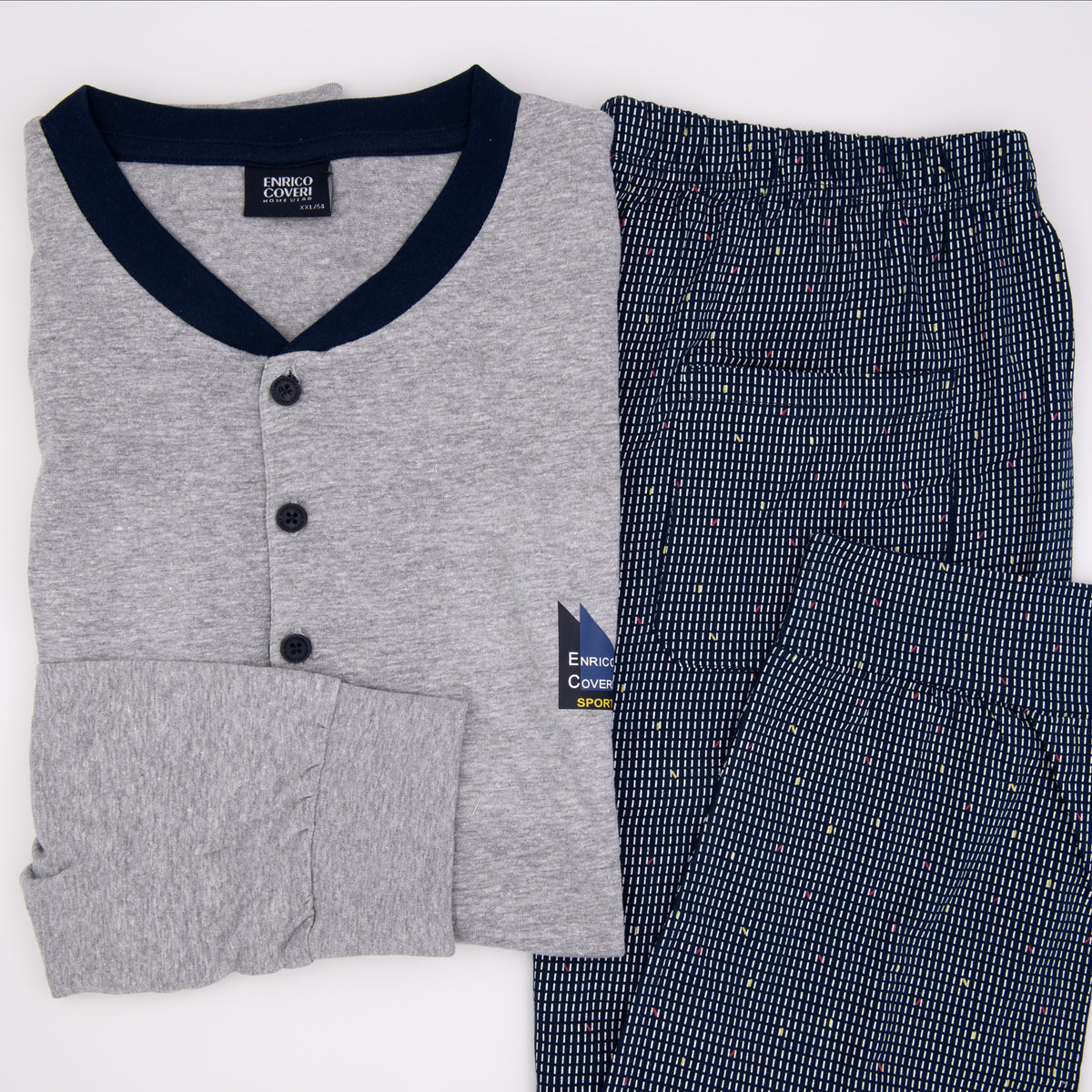 Pigiama uomo Enrico Coveri EP8130 cotone grigio