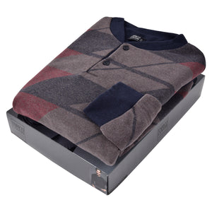 Pigiama uomo invernale Enrico Coveri EP2115 caldo punto milano blu