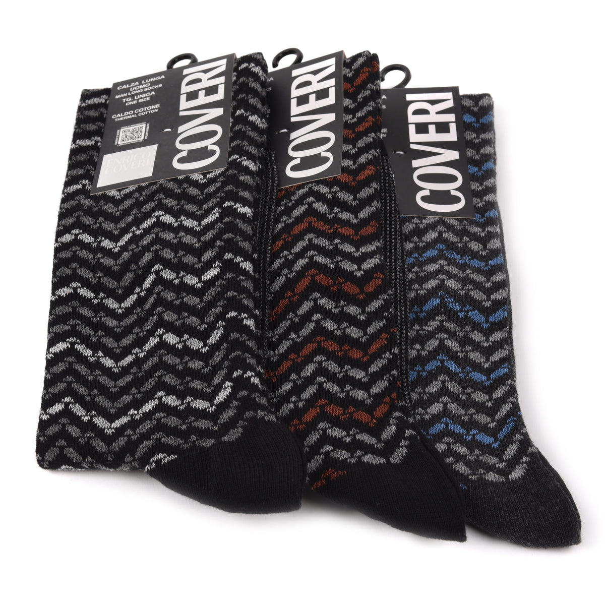 Calze uomo lunghe caldo cotone Enrico Coveri winter line 332B