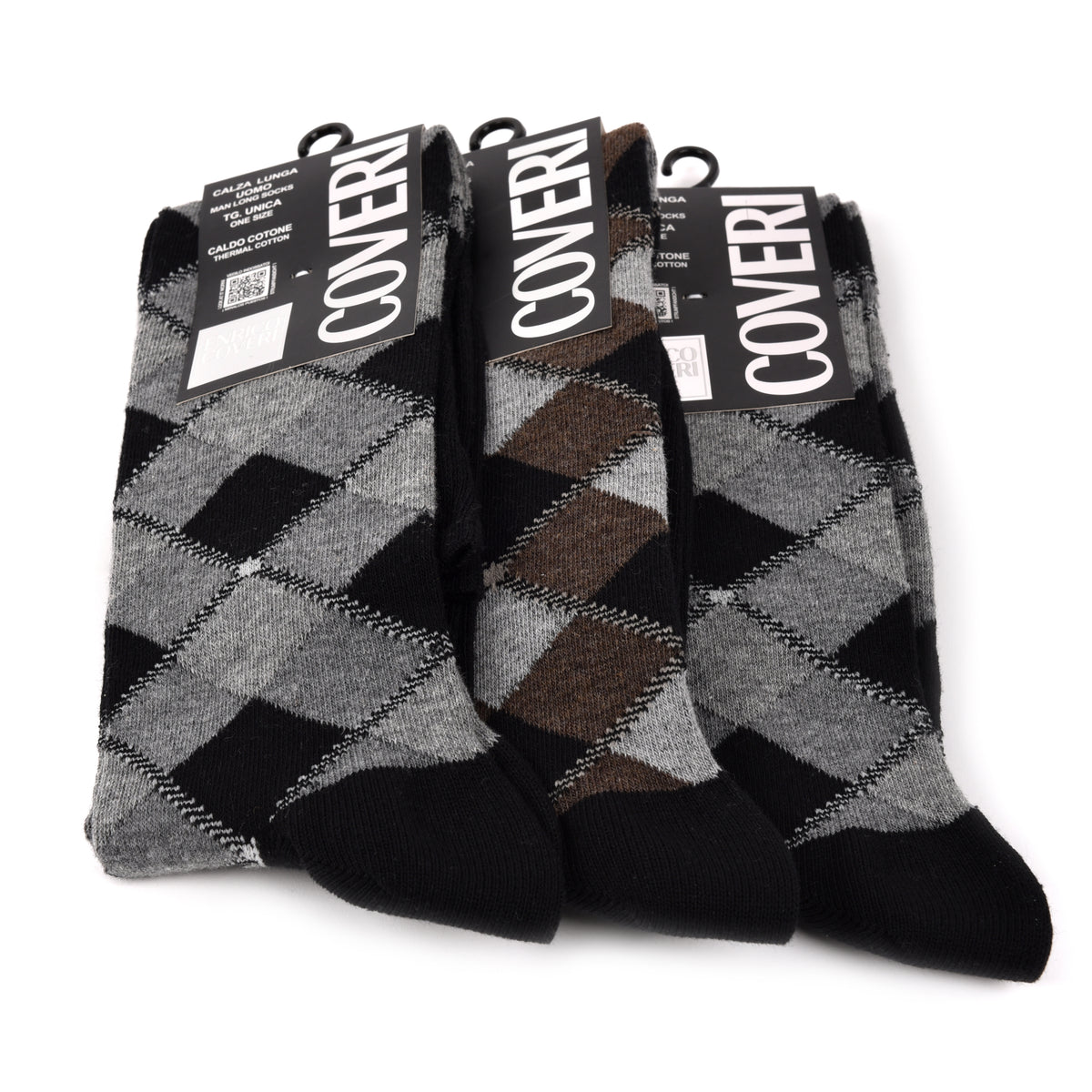 Calze uomo lunghe caldo cotone Enrico Coveri winter line 338B