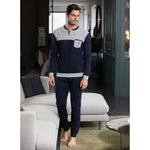 Pigiama uomo Enrico Coveri caldo cotone blu 2054